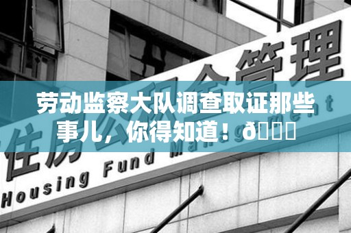华安劳动监察大队调查取证那些事儿，你得知道！😎