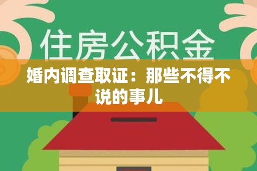 华安婚内调查取证：那些不得不说的事儿