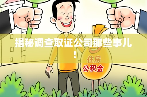 华安揭秘调查取证公司那些事儿！