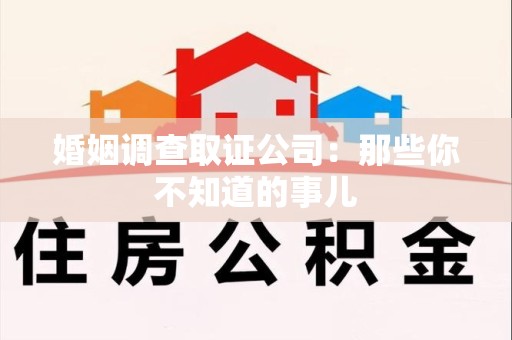 华安婚姻调查取证公司：那些你不知道的事儿