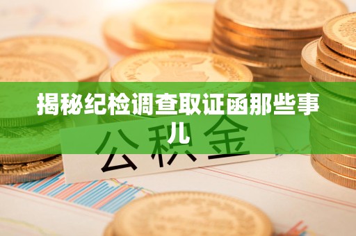 华安揭秘纪检调查取证函那些事儿
