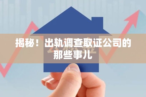 华安揭秘！出轨调查取证公司的那些事儿