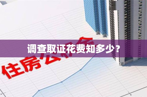 华安调查取证花费知多少？
