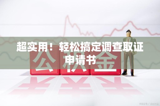 华安超实用！轻松搞定调查取证申请书
