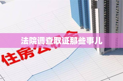 华安法院调查取证那些事儿
