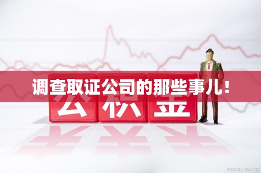 华安调查取证公司的那些事儿！