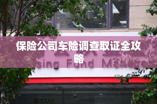 华安保险公司车险调查取证全攻略