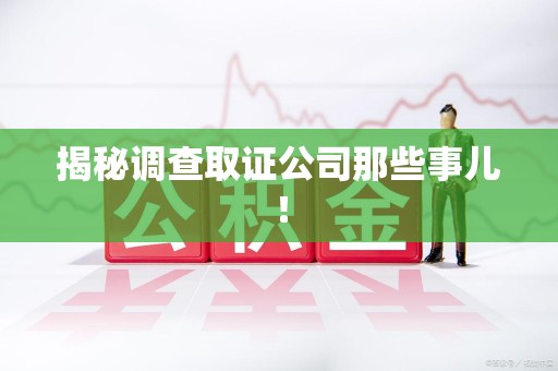 华安揭秘调查取证公司那些事儿！