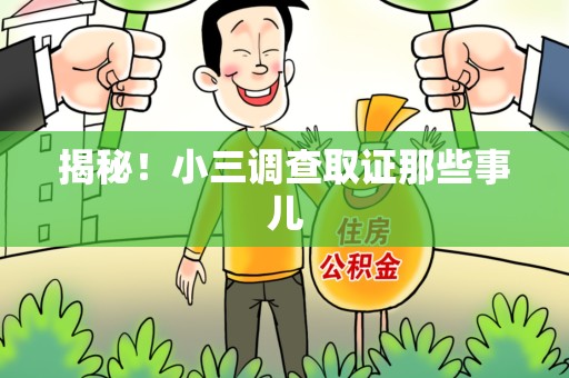 华安揭秘！小三调查取证那些事儿