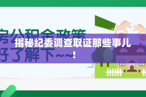 华安揭秘纪委调查取证那些事儿！