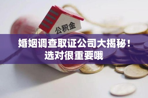 华安婚姻调查取证公司大揭秘！选对很重要哦