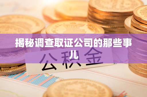 华安揭秘调查取证公司的那些事儿
