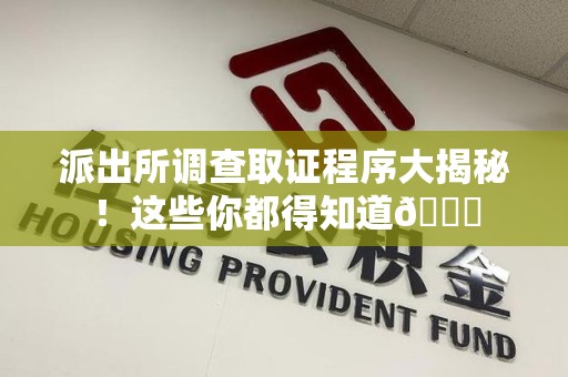 华安派出所调查取证程序大揭秘！这些你都得知道😉
